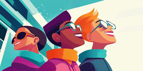 Cheerful Children Enjoying New Year Festivities Together