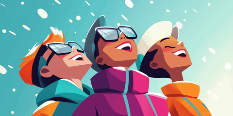 Festive Happiness and Snow Play for School Kids