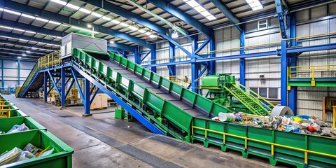 Naklejka premium A sorting machine used in the recycling facility to separate different materials, e waste recycling, electronic waste recycling