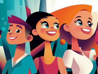 School Kids Enjoying a Vibrant New Year Celebration