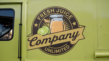 Obraz premium Fresh Juice Truck Logo: 'Company' and Unlimited Group 