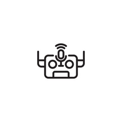 Robot Voice Assistant line icon. linear style sign for mobile concept and web design. A robot with a microphone and speaker outline vector icon. Editable icon.