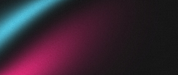 Pink blue black grainy background glowing color flow wave, abstract dark noise texture backdrop banner poster header design