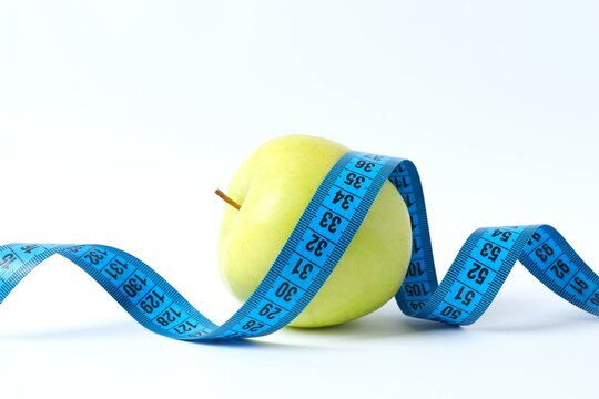 Diet and weight loss, healthy lifestyle, composition with measuring tape