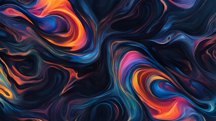Obraz premium A colorful abstract painting with swirls and curves