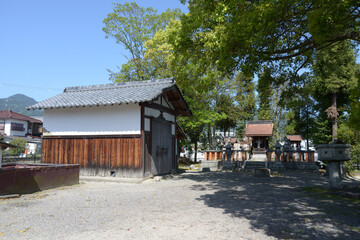 坂本観光　大崎神社の境内　滋賀県大津市坂本