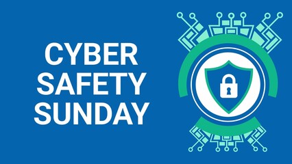 Cyber Safety Sunday web banner design illustration 