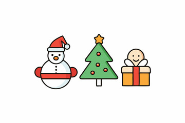 Icons in two colors about Christmas. Holidays events. Contains such icons as Santa, snowman, Christmas tree, wish list, decoration, and gifts. This is an Editable stroke icon.