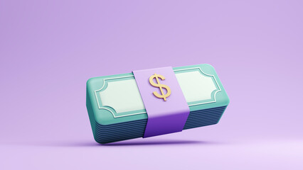 3D render banking system, noble payment. Digital wallet with an application for payment of credit and debit cards. The stylized concept of the bank, preservation and safety of money and savings.