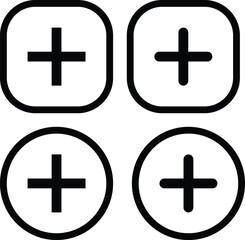 Add button icon vector of social media elements. Cross, plus symbol of social media
