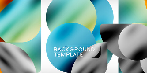 Triangles, circles, petals geometric shapes illustration