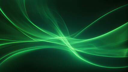 Naklejka premium A green wave with a black background