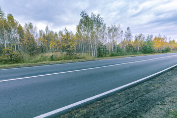 Fototapeta premium A road with a few trees in the background