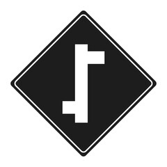 Traffic Sign Silhouette on a White Background. Vector Illustration