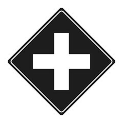 Traffic Sign Silhouette on a White Background. Vector Illustration