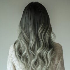 Naklejka premium Subtle Olive Green Matte Gradient Hair Style