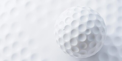 Macro photograph of a close-up golf ball with texture on the dimple surface, leisure, game, round