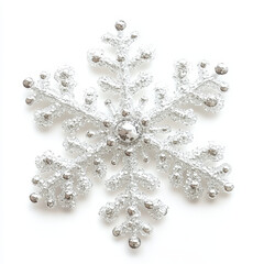Fototapeta premium single snowflake with intricate crystalline details, showcasing its unique structure and sparkling elements. This beautiful design captures essence of winter