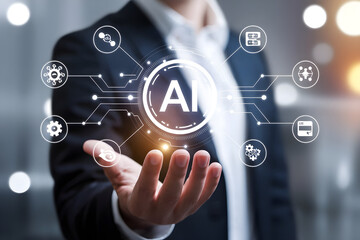 Futuristic AI Technology in Business Environment