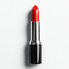 vibrant red lipstick tube with clean and glossy finish, perfect for adding bold touch to any makeup look. This striking cosmetic item stands out beautifully