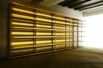 Cyberpunk empty layered shelves