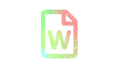 Icon file W is made up of LED square shapes. There are bright diodes and there are black dead diodes