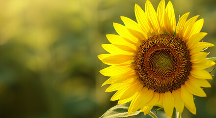 Fototapeta premium sunflower in the field, Concept around relaxation, stress relief, or therapy, soothing imagery