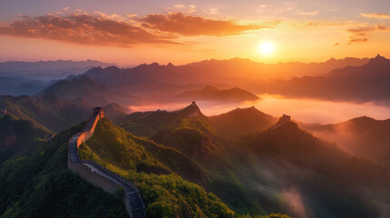 A view of the mountains with bueatiful sunset.