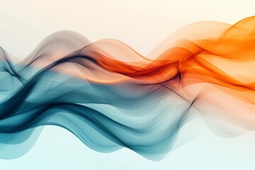 Abstract Fluid Waves: A Harmony of Blue and Orange Colors