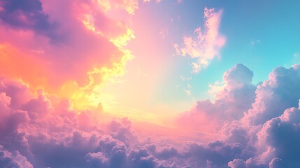 Fototapeta premium A beautiful sky with pastel colors featuring soft sunset sky background