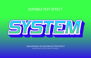 Obraz premium System editable text effect, 3D editable text template