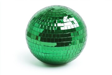 Obraz premium Vibrant minimalistic green disco ball for party themes and decor