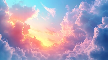A beautiful sky with pastel colors featuring soft sunset sky background