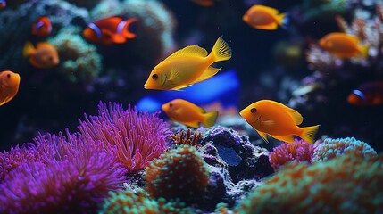 Colorful Tropical Fish Swimming Around a Lively Coral Reef