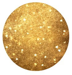 Golden Glitter Circle with Sparkling Stars
