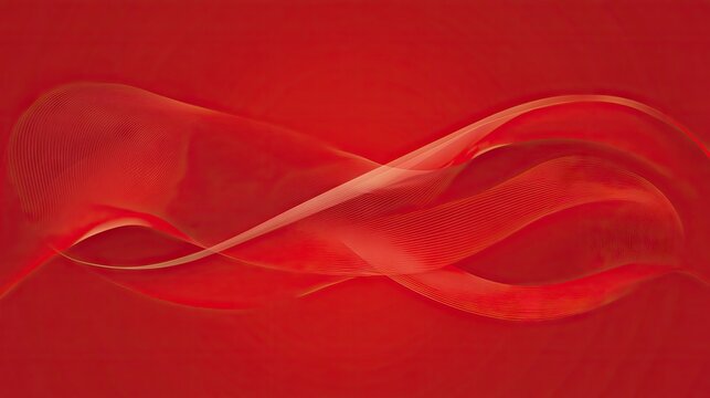 A modern red tech design with organic curves and a glowing motion effect, symbolizing progress and connectivity.