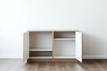 Scandinavian empty open cabinet