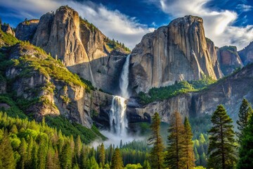 Bridalveil Falls cascades majestically, a Yosemite Valley icon.