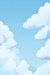 Obraz premium A Blue Sky With Fluffy White Clouds