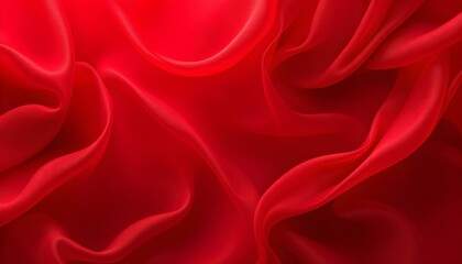 Fototapeta premium Abstract background featuring semi-transparent red silk fabric with flowing drapery and soft, elegant texture. Red unusual background with subtle rays of light