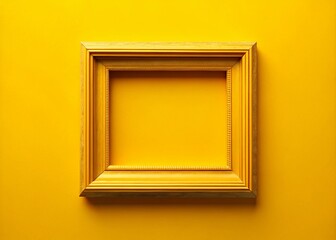 Fototapeta premium Empty Square Frame on Yellow Background - Panoramic Photography