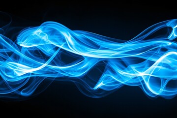 Vibrant Blue Light Waves on a Dark Background