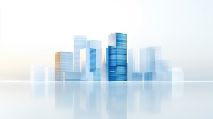 Transparent Modern Blue Architectural Complex