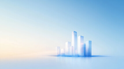 Fototapeta premium Transparent Silhouette of a Futuristic City at Dawn