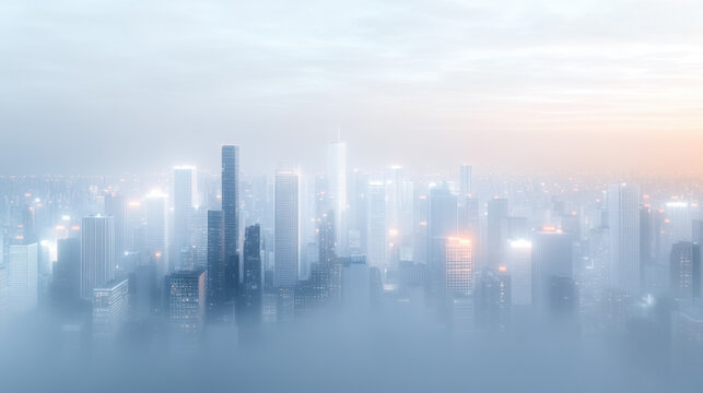 City Skyline Illuminated at Night