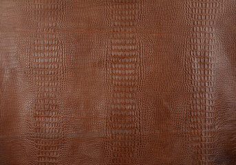 Crocodile Skin Leather Texture background In Brown Color