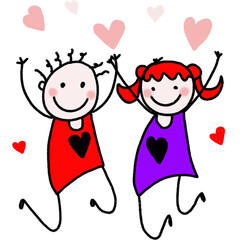 Stick figure Doodle, Wedding Clipart, Valentine Png, Couple Clipart, Ceremony Clipart, Married Clipart, Hand drawn Clipart, Engagement ,Love