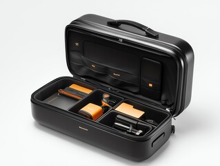 Hightech luggage equipped with VR setup compartments