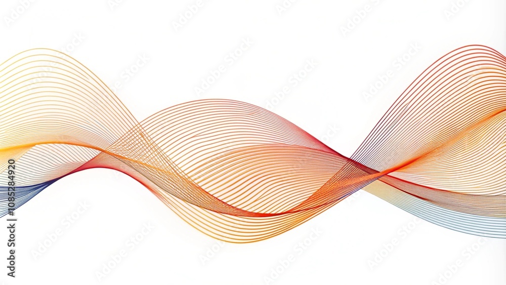 Poster 3d wave lines pattern smooth curve flowing dynamic black isolated on white background for concept of