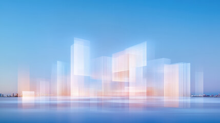 Obraz premium Dreamlike City Lights on Blue Background